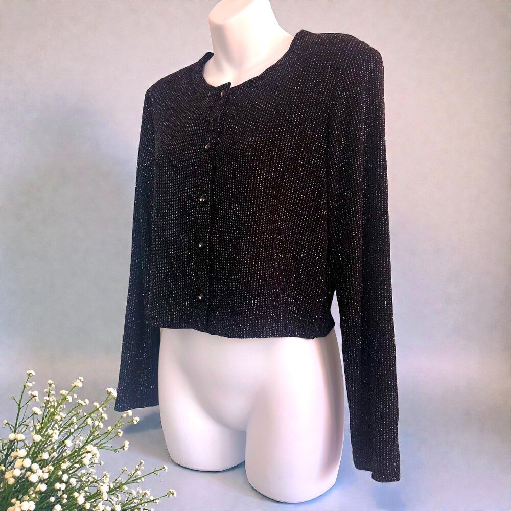 Ronni Nicole by Ouida Sparkle Cardigan | 90s Vintage-Inspired Glam | Petite M